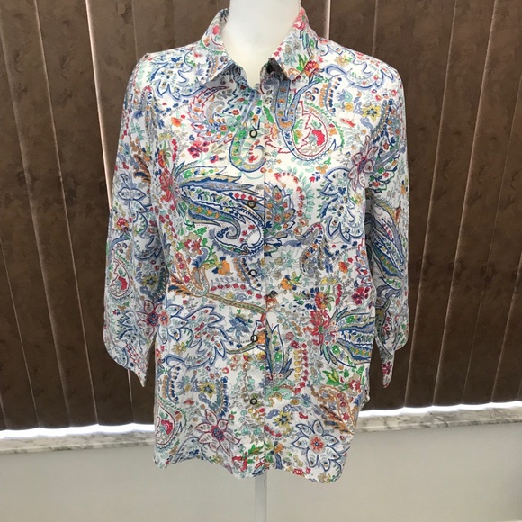 Alfred Dunner Tops - Alfred Dunner Multi-Color Floral 3/4 Sleeve Blouse